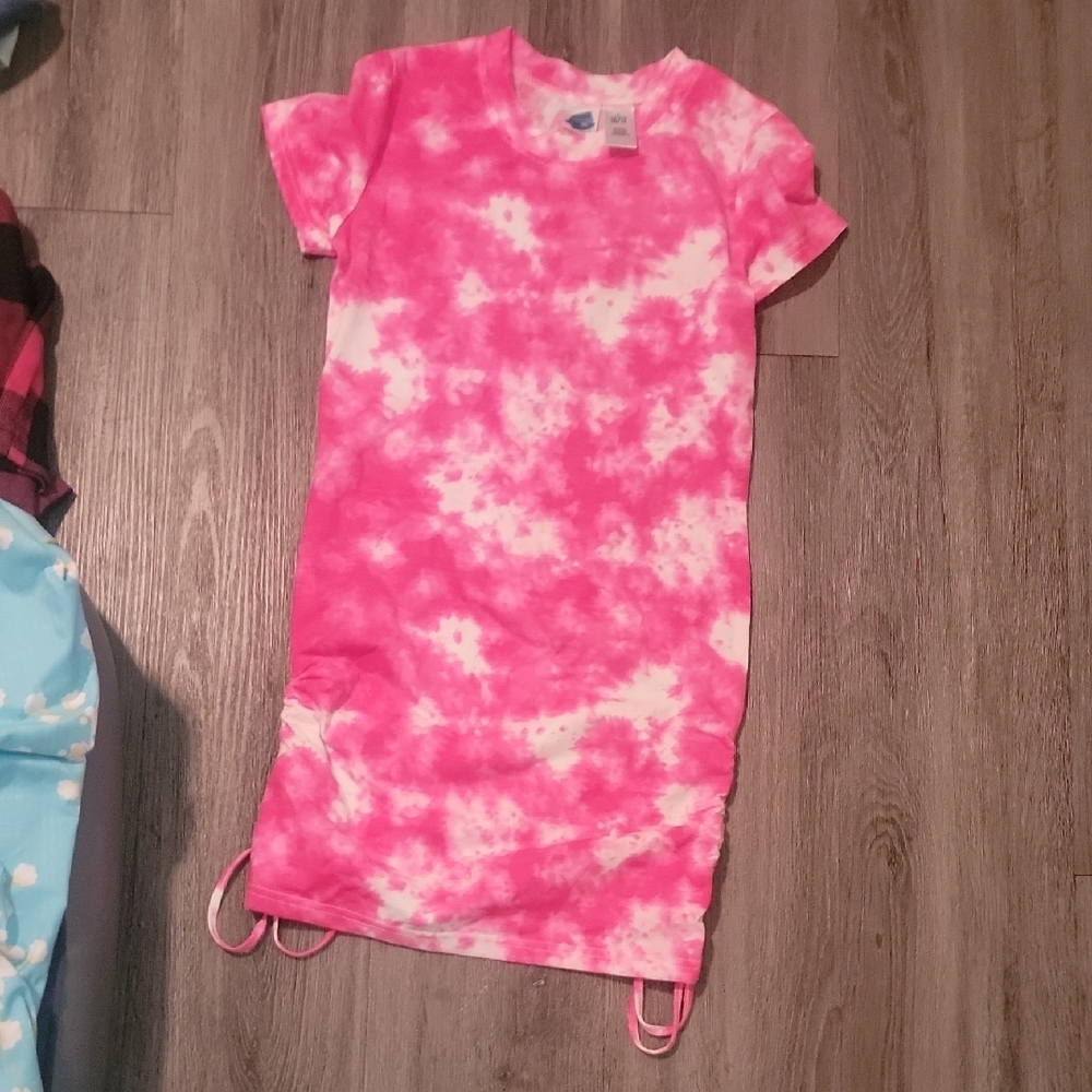 Pink Tie-Dye T-Shirt Dress